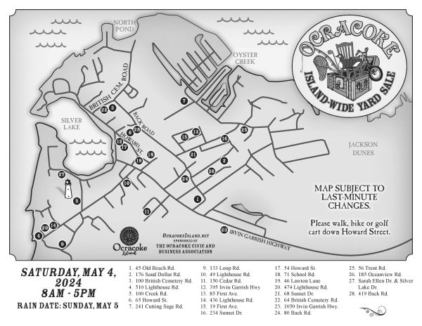 The Spring 2024 Island-Wide Yard Sale map | Ocracoke Civic & Business